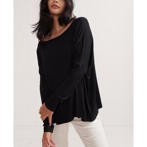 Hatch The Perfect Black Viscose Long Sleeve Tee Size 4